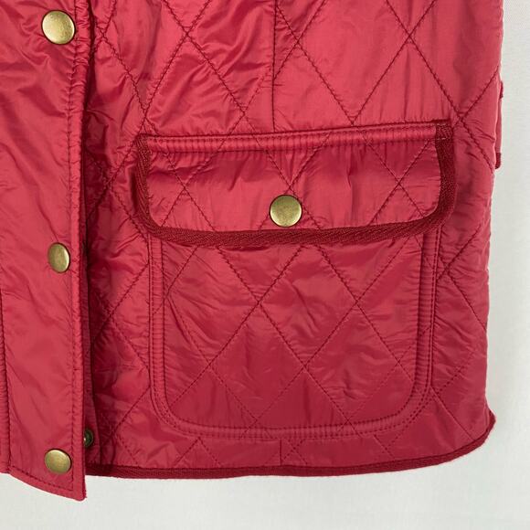 Talbots Quilted Chore Vest Women M Red Old Money Country Barn Adjustable Waist - Picture 5 of 10